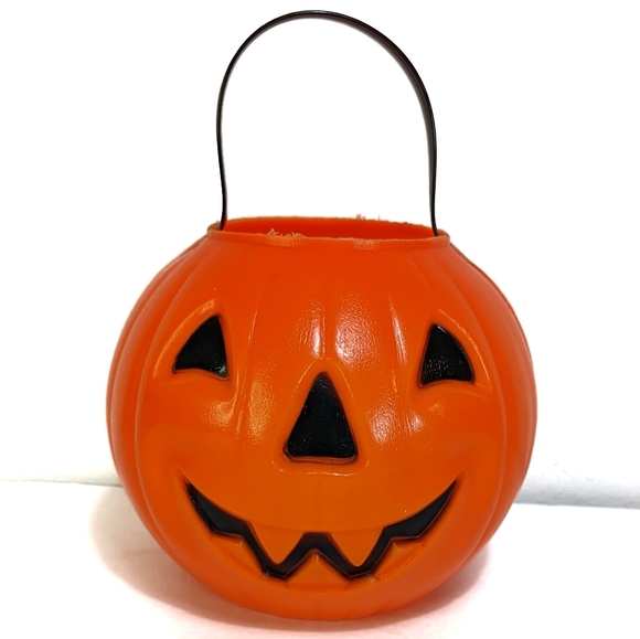 Vintage Carolina Enterprises Jack O Lantern Pumpkin Candy Bucket